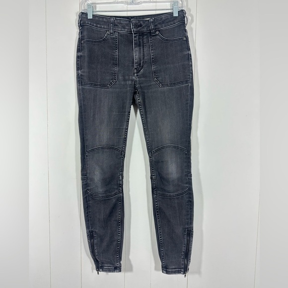 Pilcro and the Letterpress Denim - PILCRO & THE LETTERPRESS Sz 27 Jeans High-Rise Ankle Zip Denim Legging Pockets